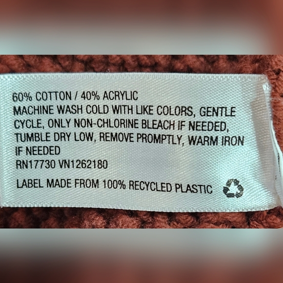 Universal Thread‎ Rust Color Open Ruffle Front Knit Cardigan Sweater Size M - Picture 5 of 5